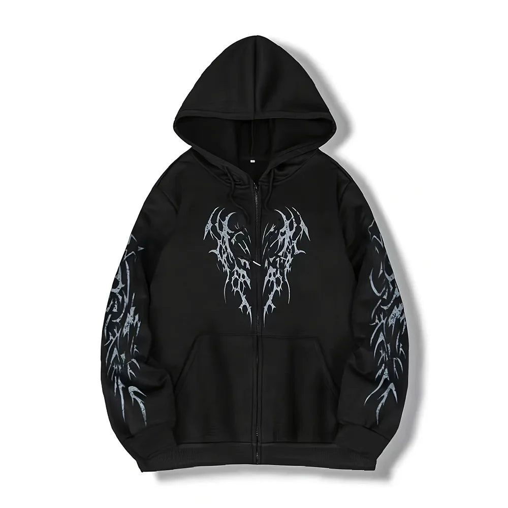 2025 Factory Wholesale Hooded Cardigan 3D Printing Fashion Casual All-match All-Year Zipper Solid Cross-Border Hoodie