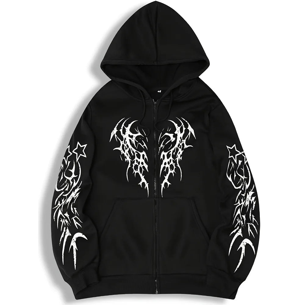 2025 Factory Wholesale Hooded Cardigan 3D Printing Fashion Casual All-match All-Year Zipper Solid Cross-Border Hoodie