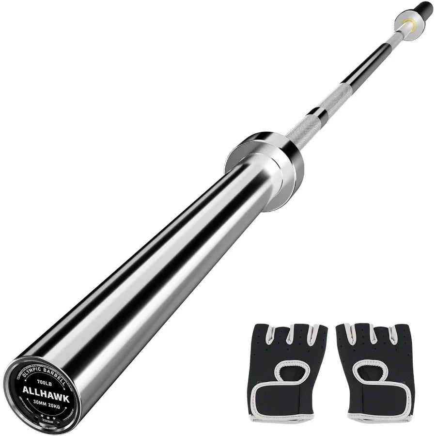 7ft  Barbell for Weightlifting Powerlifting 45LB Bar 700lbs Capacity Weight Bar for 2 Weight Plates for Home Gym Streng