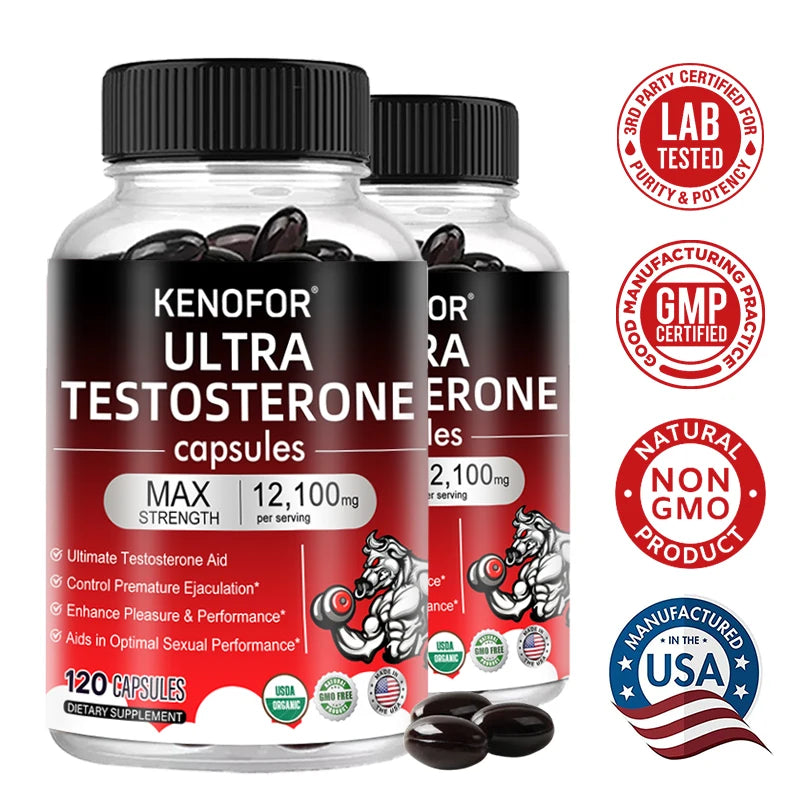 Male Strength Supplement - 12100mg Per Serving, Supports Energy, Endurance and Strength, Relieves Fatigue, Increases Muscle Mass