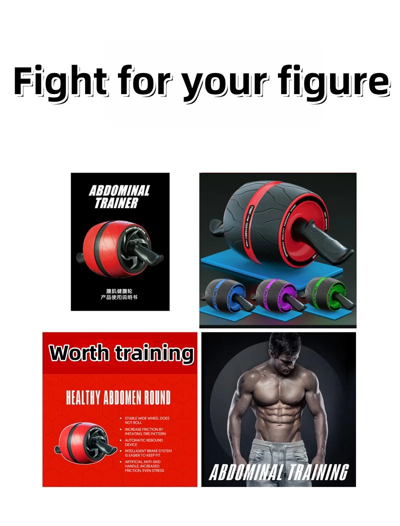 Mini abdominal sports roller with knee pads, non-sliding grip training equipment for home gym core training, safe and reliable