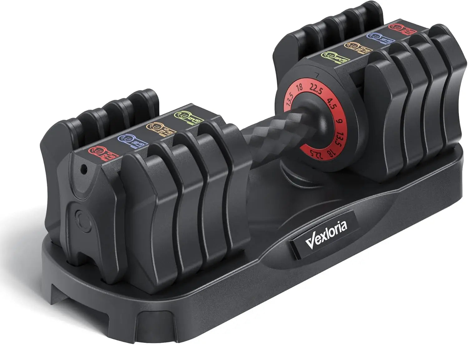 Adjustable Dumbbell, 22.5lb 5-in-1 Quick Adjust Dumbbell, Free Weights with Storage Tray for Home Gym, Full Body Workout Equ