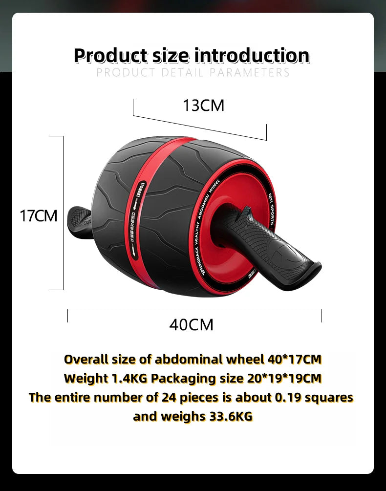 Mini abdominal sports roller with knee pads, non-sliding grip training equipment for home gym core training, safe and reliable