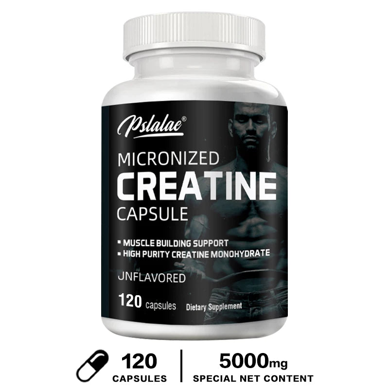 Micronized Creatine Powder (5000 Mg) Creatine Monohydrate Powder, Unflavored, Ketogenic Friendly, Non-GMO 120 Capsules
