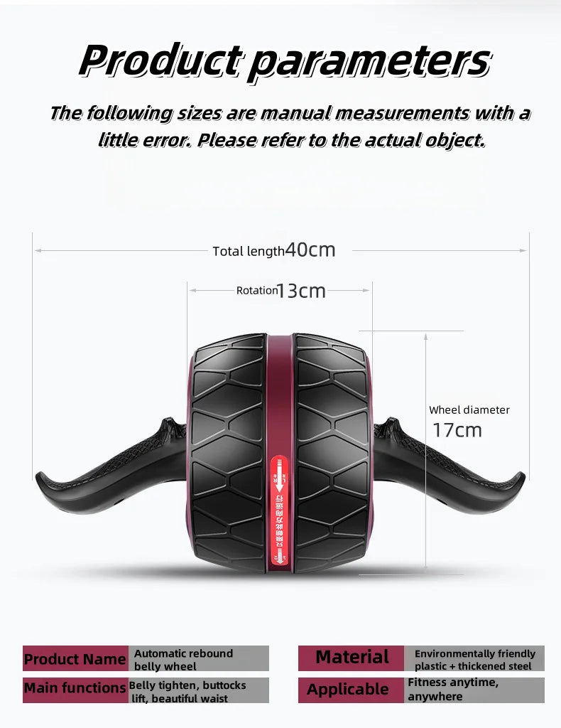 Mini abdominal sports roller with knee pads, non-sliding grip training equipment for home gym core training, safe and reliable